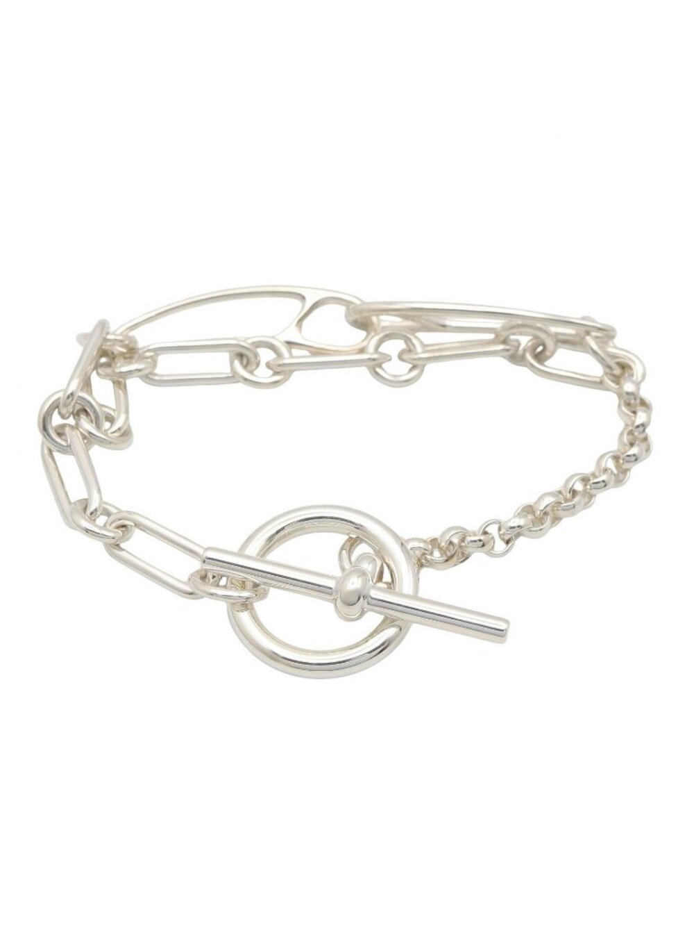 Hermes Bracelet Chaine D'Ancre Punk 15 925 Sterling Silver